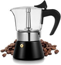 4 Cup 200ml Glass Moka Pot, Stovetop Espresso Maker, Black by Suiitat