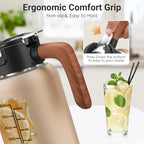 84oz Borosilicate Glass Pitcher, Leak-Proof Lid & Handle BPA Free, Fridge - Image 3