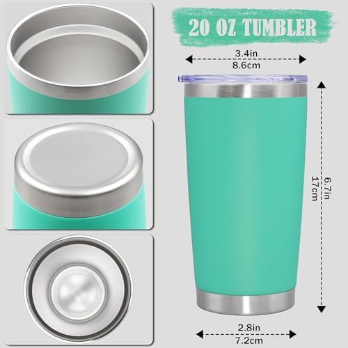 20oz Tumbler Insulated Coffee Tumblers with Lid StainlessSteel LightBlue12P - Image 4