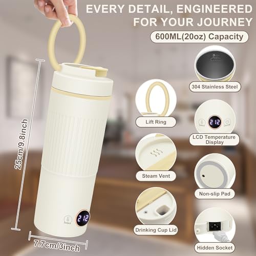 Portable Electric Kettle 600ML with 6 Temperature Settings - Image 2