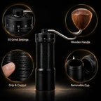 Manual Coffee Grinder Adjustable Hand Burr Black Metal Portable - Image 2