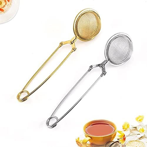 Tea Filters Tea Infuser Stainless Steel Sphere Mesh Strainer Coffee Herb Spice Filter Diffuser Handle Ball Match Bags(Silver) - Image 2