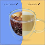 Double Wall Glass Coffee Mug with Handle, Insulated and Scald Resistant Glass for Cappuccino, Latte, Milk, Juice and Tea Bags, 1 Pack of 4 (4) - Image 7