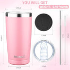MEZMUT 20oz Insulated Tumbler Cup Travel Coffee Mug with Lid(Mixed1,4 Pack) - Image 3