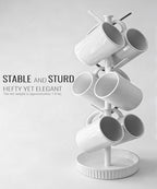 VROOMIUM Ceramic Coffee Mug Holder,Extra-Large and Stable, Fits 20oz, White - Image 5