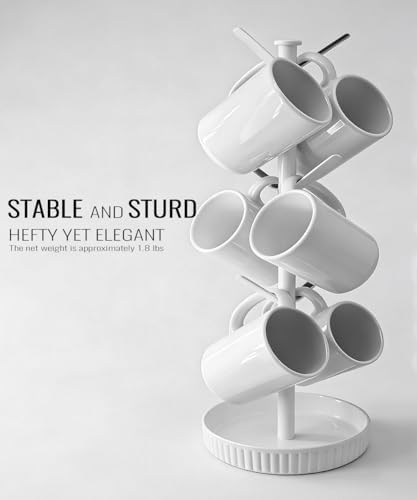 VROOMIUM Ceramic Coffee Mug Holder,Extra-Large and Stable, Fits 20oz, White - Image 5