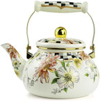 Floral Tea Kettle Vintage Enamel Teapot for Stovetop Boehmian 2.5L Tea Kettle Home Decor Teapot for Hot Water/Coffee Tea, Gift for Housewarming Christmas New Year by MersteadHome