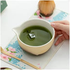Artistic Kiln Set 8pc Matcha Color Matte Bowl 100Prong Chasen Whisk Brush Tools Tea Ceremony Kit(8pcs blue) - Image 2