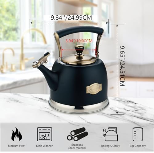 Tea Kettle Stainless Steel Teapot, Stainless Steel Teakettle for Stove Top with Heat Proof Ergonomic Handle 3.0 Quart - Image 4