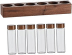 IMIKEYA 1set Coffee Bean Storage Tubes with Wooden Display Stand Airtight Glass Vials for Freshness Stylish Kitchen Organization for Coffee by IMIKEYA