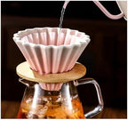 Ceramic Hand Brewing Coffee Filter Cup Reusable Filters Maker Funnel Dripper Cake Accessories(Blue) - Image 3