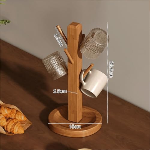 Wooden Coffee Cup Holder Tree Kitchen nizer & Bar Accessory for Countertop Stylish Mug Display Stand Perfect for Coffee Stations & Home Decor, - Image 4
