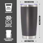 20oz Tumbler Stainless Steel Tumbler Coffee Tumbler with Lid Grey, 12P - Image 3