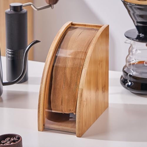 Coffee Filter Stand Large Capacity Wood Holder for Counter Storage - Image 7
