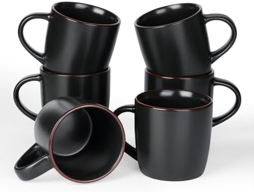 famiware Mercury Coffee Mugs 13 oz, Coffee Mugs Set of 6 with Handle by Famiware