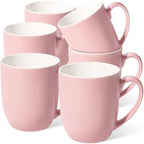 Large Ceramic Coffee Mugs Set of 6 16oz(475ml) Tea Cups Idea Gifts Pink by Urbanstrive