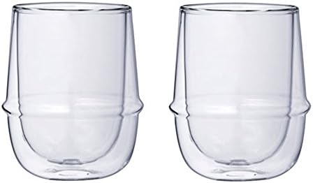 Double-Walled Kinto KRONOS Coffee Cups - Maintain Temperature - Prevent Condensation - 250 ml (8.45 fl. oz.) each - Set of 2 by Unknown