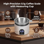 banapoy Coffee Bean Scale Set with Measuring Cup (White) - Image 3
