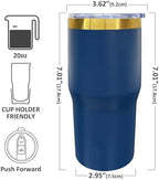 20 oz Tumbler Bulk Stainless Steel Tumblers with Lids and Straws Navy - Image 2
