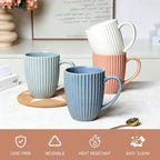 16oz Ceramic Coffee Mugs Set of 4, Coffee Cups with Handles - Image 3