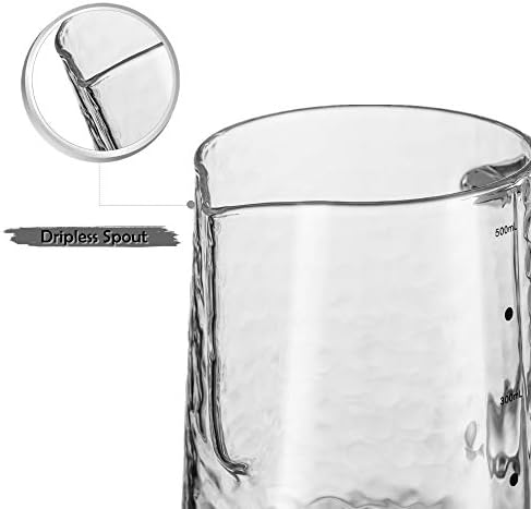 High Borosilicate Glass Milk Frothing Pitcher with Measurement,20oz/600ml Hammer Heat Resistant Coffee Latte Art Steaming Barista Jug,Stovetop & Microwave Safe Transparent Handle(work stove) - Image 4