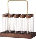 10Pcs Single Dose Coffee Bean Cellar, Tube Coffee Bean Cellars with Wooden Holder Stand, Espresso Bean Storage Set for Heartwarming by Unknown