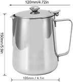 Espresso Steaming Pitchers, Stainless Steel Milk Frothing Pitcher with Lid for Steaming and Frothing Milk for Coffee, Latte, Cappuccino 20oz Capacity - Image 7