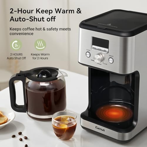 Gevi 14‑Cup Drip Coffee Maker, Programmable With Glass Carafe - Image 3