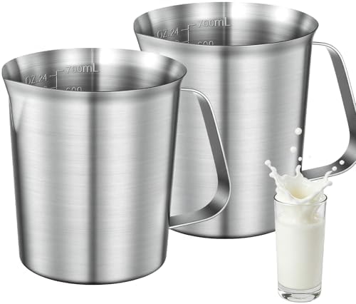 Stainless Steel Metal Measuring Cup w/Handle for Liquid,24&24oz by WELKORCateringEquipment