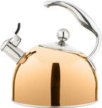 Viking 3-Ply Stainless Steel Tea Kettle, 2.6 Quart Stovetop Hot Water Pot with Tempered Glass Lid, Ergonomic Handle, Induction Ready, Rose Gold by Unknown