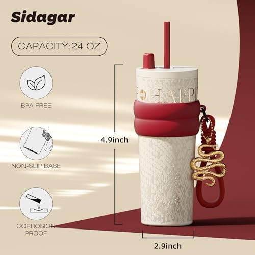 24 oz Ceramic Lined Insulated Stainless Steel Tumbler, Pearl White - Image 2