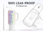 Meoky 50 oz Tumbler with Handle, Tumbler with Lid and Straw, Insulated Stainless Steel Travel Mug, 100% Leak-proof, Keeps Cold for 36 Hours or Hot for 12 Hours (Kiss) - Image 3
