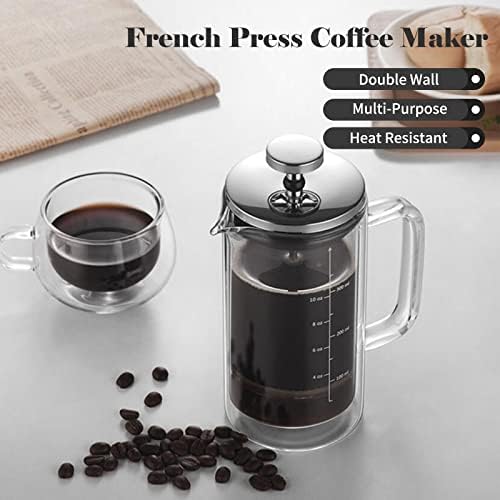 Decdeal Double Walled French Coffee Maker Borosilicate Glass Coffee Pot - Image 4