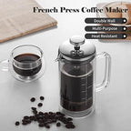 Decdeal Double Walled French Coffee Maker Borosilicate Glass Coffee Pot - Image 4