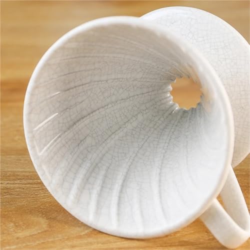 Cracked Ceramic Design Pour Over Coffee Dripper, Food‑Grade Material Barista Accessory for Home and Cafe Brewing(01 2Cups) - Image 7