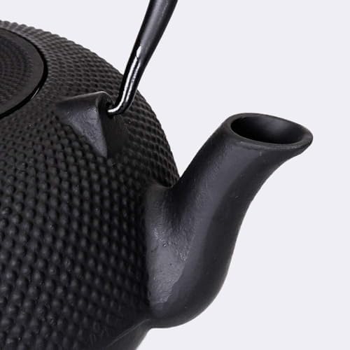 60oz Cast Iron Teapot with Infuser - Large 1.8l Japanese Style, Uncoated, Perfect for Tea Lovers, Durable and Elegant Design for Home & Gifts Black Gold 1800ML - Image 2