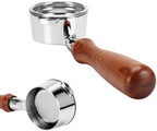 DIBTSA 58mm Bottomless Portafilter Compatible with Gaggia, 304 Stainless Steel 2 Ears Coffee Portafilter with Reusable Filter Basket and Wood Handle, Espresso Machine Replacement Parts by DIBTSA