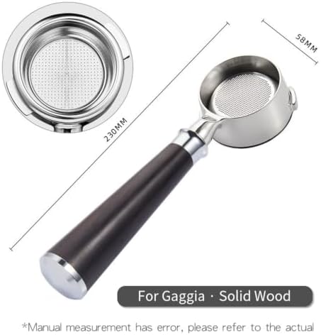 58MM Coffee Bottomless Portafilter,Compatible With GAGGIA,Classic Pro Naked Filter Basket Barista Accessories Espresso Machine Tools Goods(58MM Black Wood) - Image 2