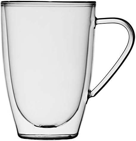 Safdie & Co. Barista Plus Insulated, Cappuccino Cups,Glass Coffee Mug, 435ml, Transparent- pack of 4 coffee mugs - Image 2