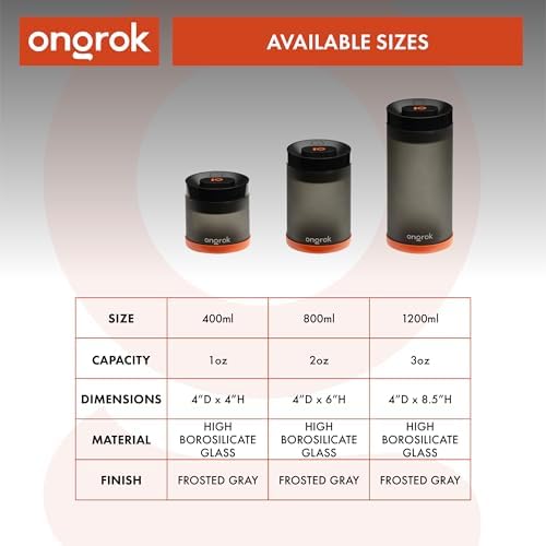 ONGROK Glass Storage Jar with Vacuum Pump Technology, Air Proof Containers to Preserve Smell and Aroma (800ml (2oz)) - Image 7