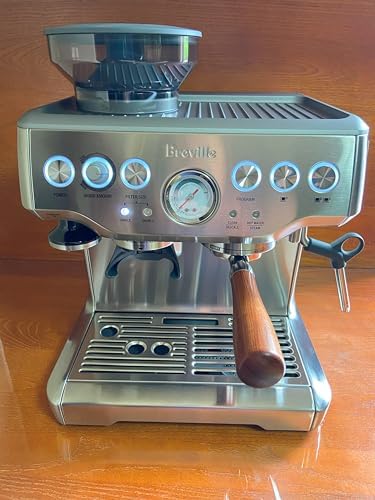 54mm Bottomless Portafilter Compatible with Breville Barista Express, Pro, Touch, Bambino, Infuser, Duo Temp Pro Espresso Machine Stainless Steel Portafilter Double Filter Basket-Wooden - Image 2