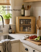 Corner Bread Box, 2 Tier Bamboo Bread Storage for Kitchen Countertop - Image 7