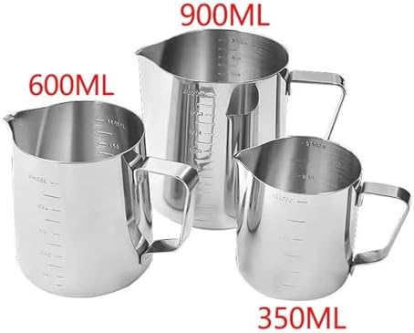 Milk Frothing Pitcher 350/600/900ml Milk Frothing Jug Stainless Steel Espresso Coffee Cup Sharp Mouth Barista Frother Pitcher Kitchen Cafe Accessories(600ml) - Image 2