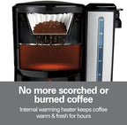 Hamilton Beach One Press Programmable Dispensing 12 Cup Coffee Maker with Internal Coffee Pot, Stays Warm and Fresh for Hours, 60 oz. Removable Reservoir, Black & Stainless Steel (47950) - Image 3