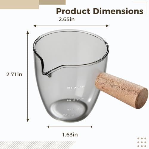 Wooden Handle with Shot Glasses, 2 Pcs 90 Ml, 3 Fl Oz, Ideal Machines for, Precise Shot Glasses Measurements Coffee Enthusiasts - Image 3