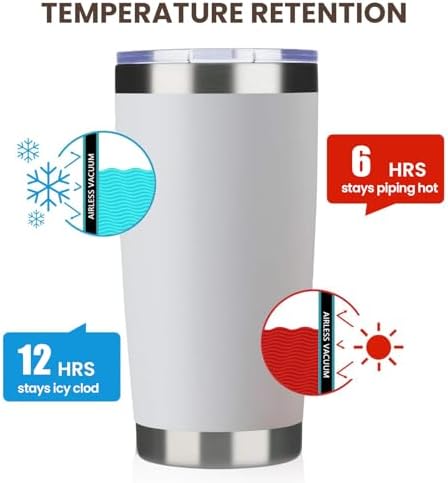 MEWAY 20oz Tumbler 8 Pack Double Wall Vacuum Insulated Travel Mug Bulk, Mix Color Stainless Steel Tumblers with Lid and Straw, Durable Powder Coated Coffee Cups for Cold & Hot Drinks（Mix Color, 8 - Image 6