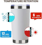 MEWAY 20oz Tumbler 8 Pack Double Wall Vacuum Insulated Travel Mug Bulk, Stainless Steel Tumblers with Lid and Straw, Durable Powder Coated Coffee Cups for Cold & Hot Drinks (White, 8) - Image 6