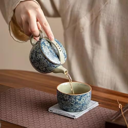 Tea Pots For Loose Tea Antique Blue and White Teapot, Han Tile Pot, Ceramic Teapot, Kung Fu Tea Set with Tea Cup, Household Tea Set Tea Infuser Pot - Image 4