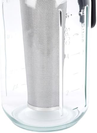 Brrnoo Cold Brew Coffee Maker 64oz Glass Cold Brew Pitcher Iced Coffee Maker Flip Cap Leak Proof Double Layer Mesh Filter Scale Wide Mouth Easy Clean with Spout for Home - Image 5