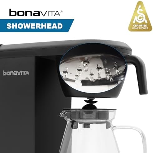 Bonavita Enthusiast 8 Cup Drip Coffee Brewer, Pour Over, SCA Certified Coffee Machine with Glass Carafe, Stainless Steel Panel, Removable Reservoir, Matte Black - Image 3